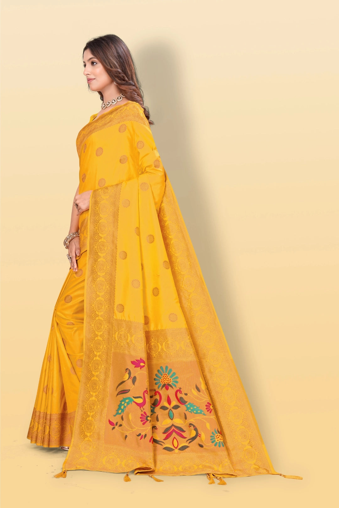 Gold Banarsi Paithini Silk Saree